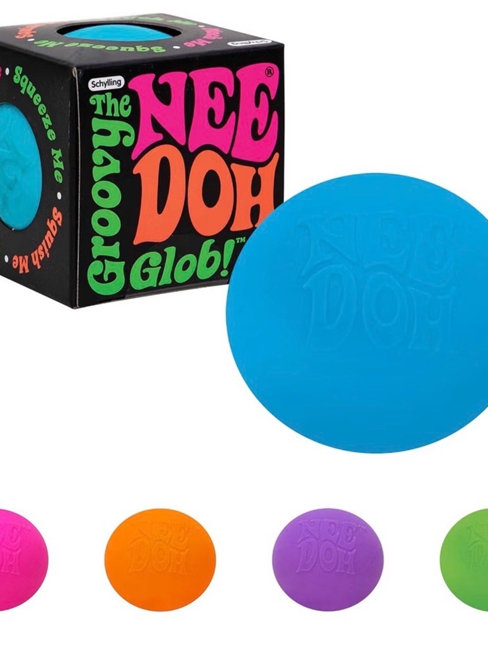 Schylling The NeeDoh GroovyGlob! StressBall&Nice ice baby & small0bounceCheese